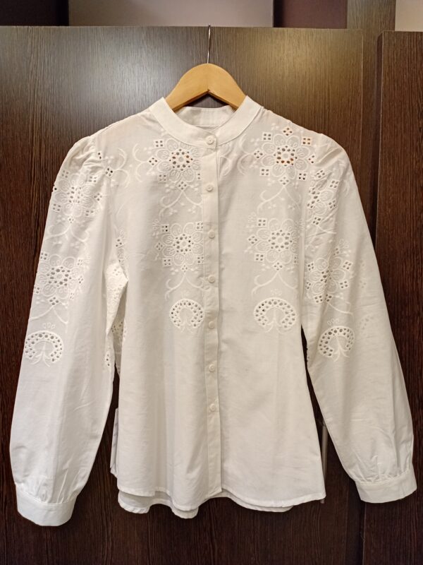 Camisa broderie cuello mao