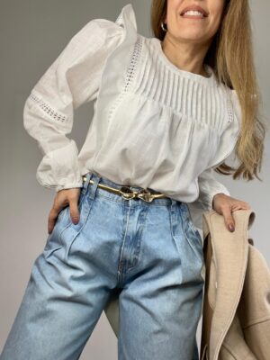 Blusa lino volados