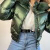 Campera de abrigo corta metalizada