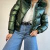 Campera de abrigo corta metalizada