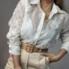 Camisa tul flores