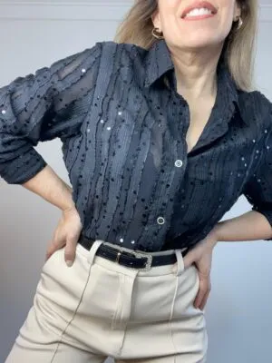 Camisa tul con lentejuelas