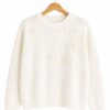 Sweater flores bordadas lentejuelas