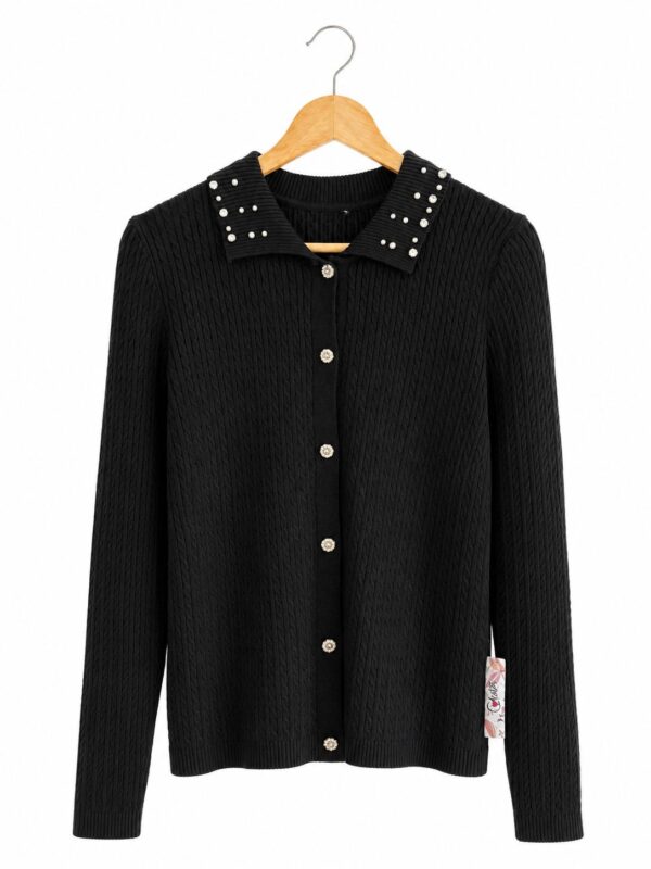 Cardigan trenzado brillos