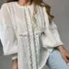 46fdd316-3e10-440a-ba0c-7fef353eecc9 1 Blusa Manga Globo con Puntilla