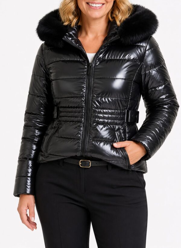 Campera de abrigo brillosa talles grandes
