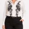 Camisa Bordada con Lentejuelas Talles Grandes