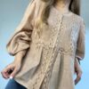 Blusa Manga Globo con Puntilla