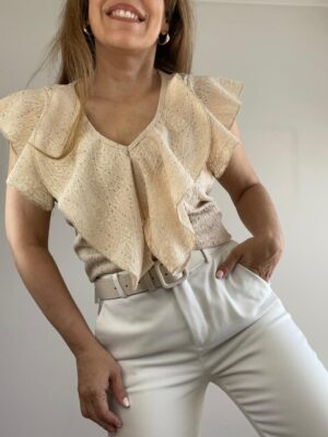 Imagen de WhatsApp 2025-10-03 a las 14.51.28_73528966 Blusa Escote V Jersey Tramado