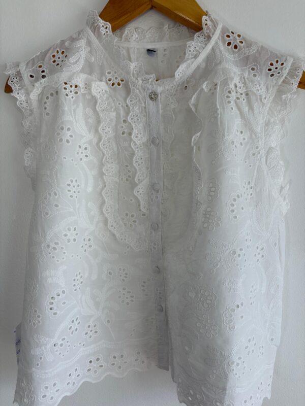 Blusa cuello mao broderie