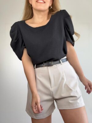 Blusa crep manga princesa