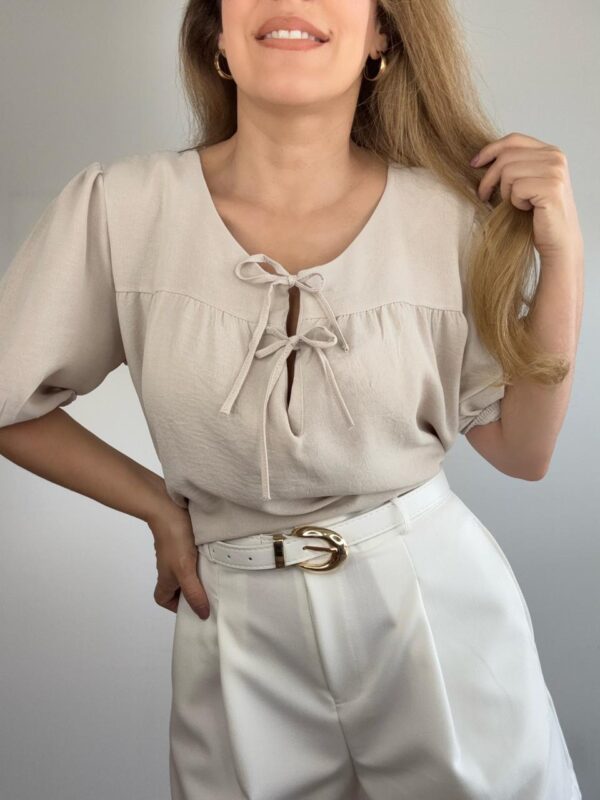 Blusa crep lazo manga princesa