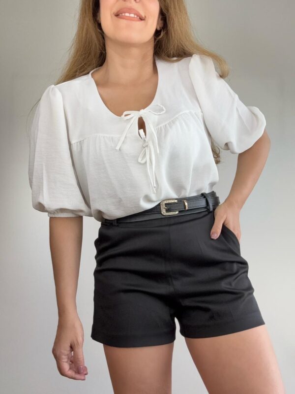 Blusa crep lazo manga princesa