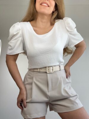 Blusa crep manga princesa