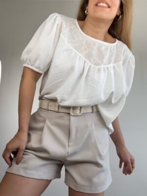 Blusa crep manga princesa