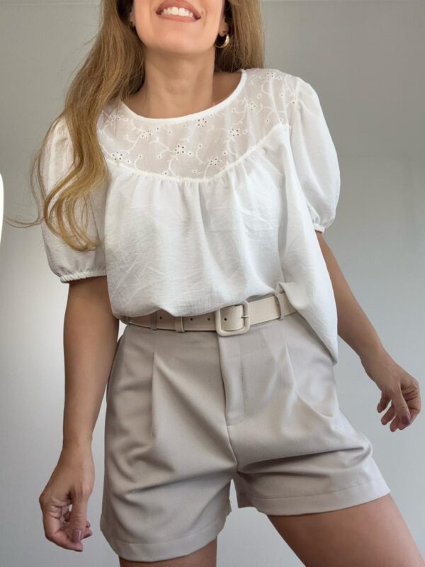 Blusa crep manga princesa