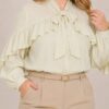Blusa lazo con volados