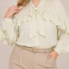 Blusa lazo con volados
