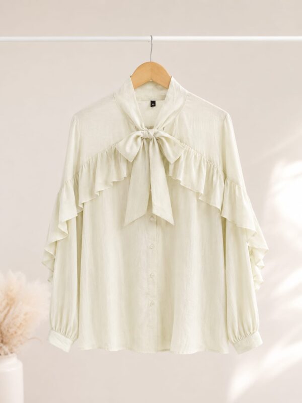 Blusa lazo con volados