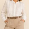 Blusa puntillas cuello mao talles grandes