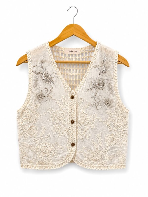 Chaleco crochet lentejuelas