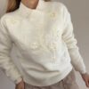 Sweater flores bordadas lentejuelas