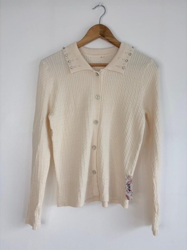 Cardigan trenzado brillos