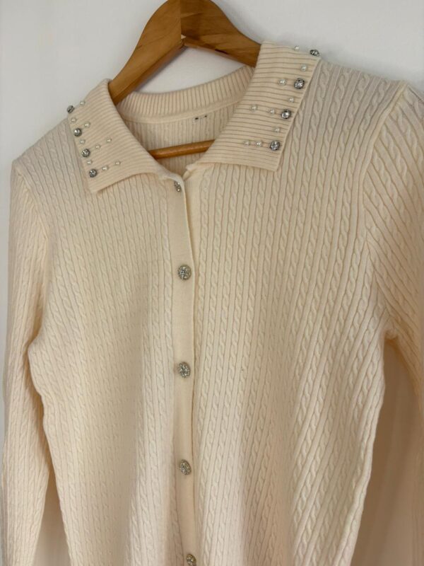 Cardigan trenzado brillos