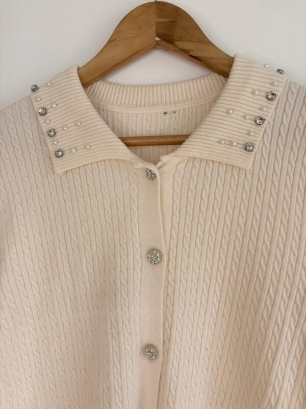 Cardigan trenzado brillos