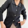 Cardigan trenzado brillos