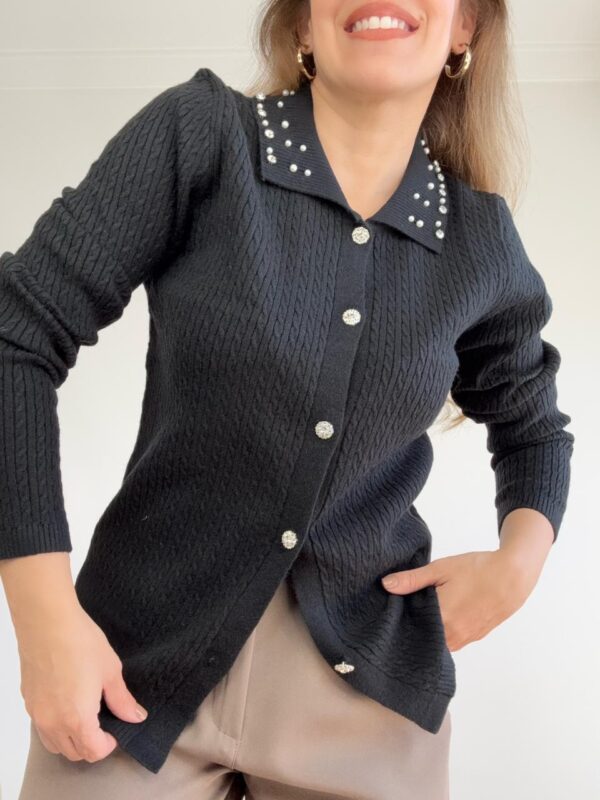 Cardigan trenzado brillos