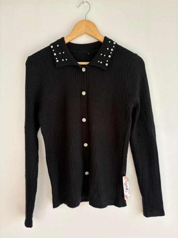 Cardigan trenzado brillos