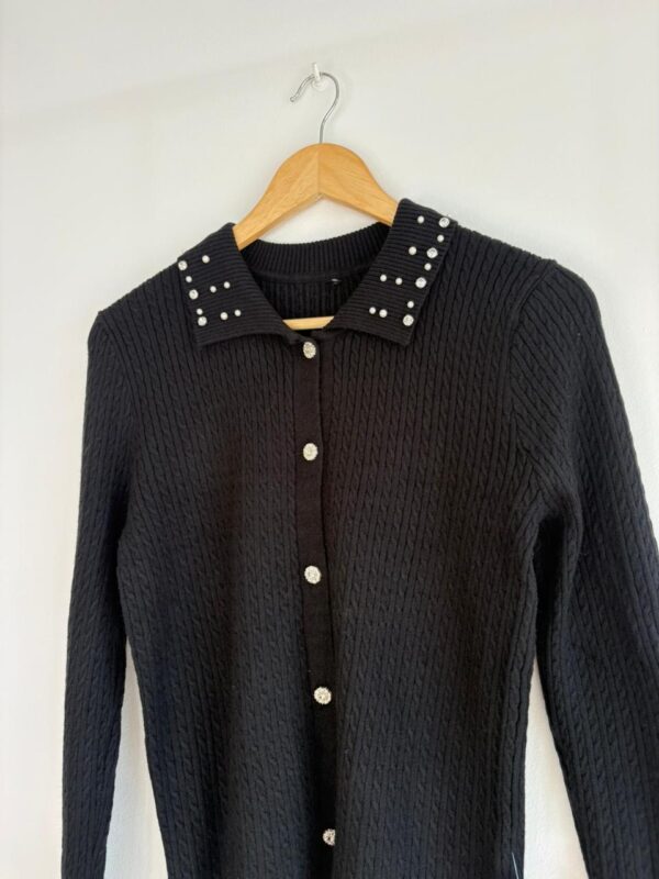 Cardigan trenzado brillos