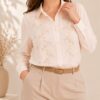 Camisa flores bordadas talles grandes