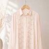 Camisa flores bordadas talles grandes