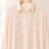 Camisa flores bordadas talles grandes