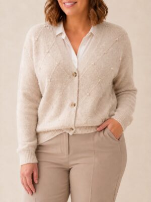 Cardigan perlas talles grandes