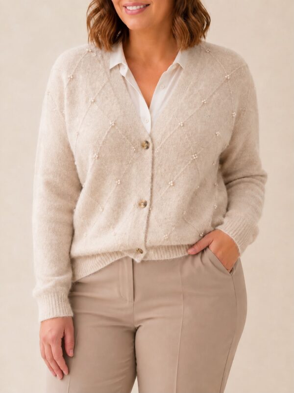 Cardigan perlas talles grandes