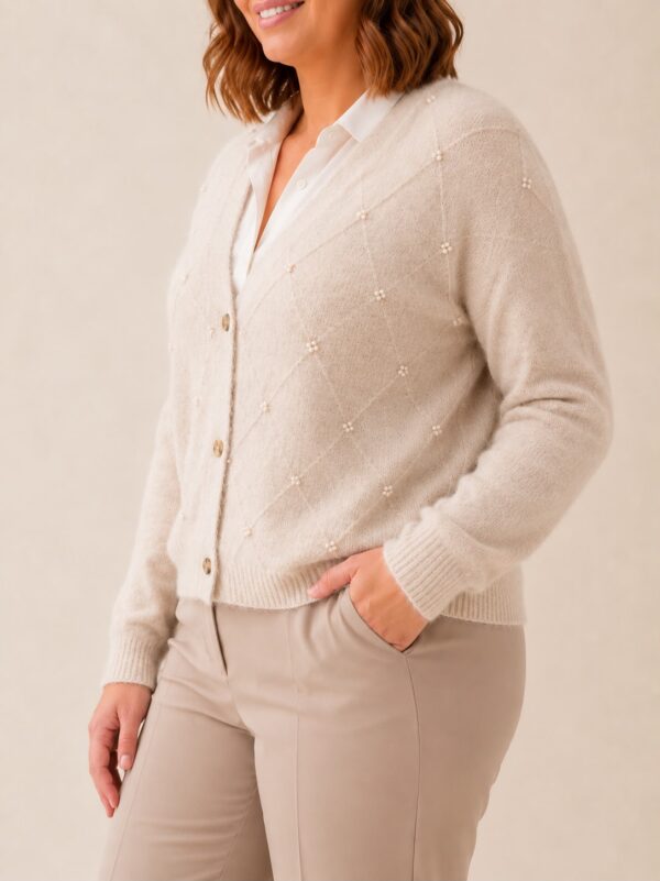 Cardigan perlas talles grandes