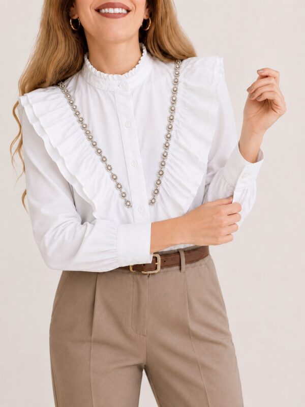 Blusa piedras volados