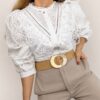 Blusa broderie combinado con guipur