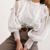 Blusa tul volados y puntillas