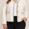cardigan ribetes botones brillos