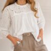 Blusa broderie tableada