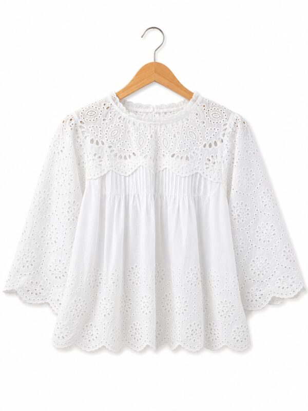 Blusa broderie tableada