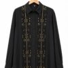 Camisa bordada canutillos talles grandes