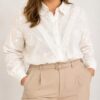 Camisa bordada guipur talles grandes