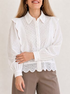 Camisa puntilla volados talles grandes
