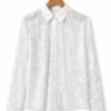 Camisa hojas bordadas talles grandes