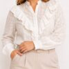 Camisa broderie volados talles grandes